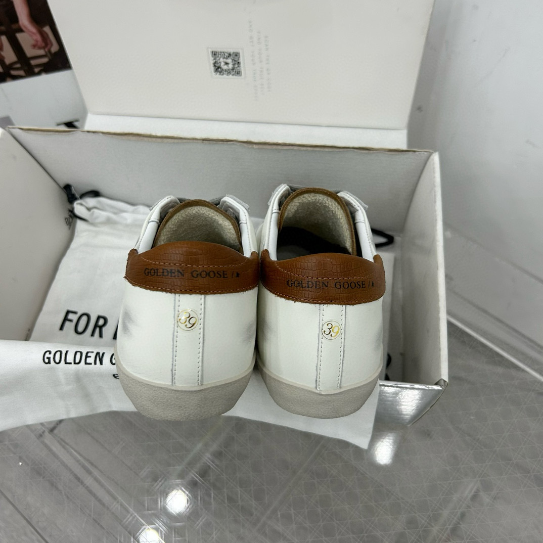 2025 Women GGDB White Silver Leather Sneakers