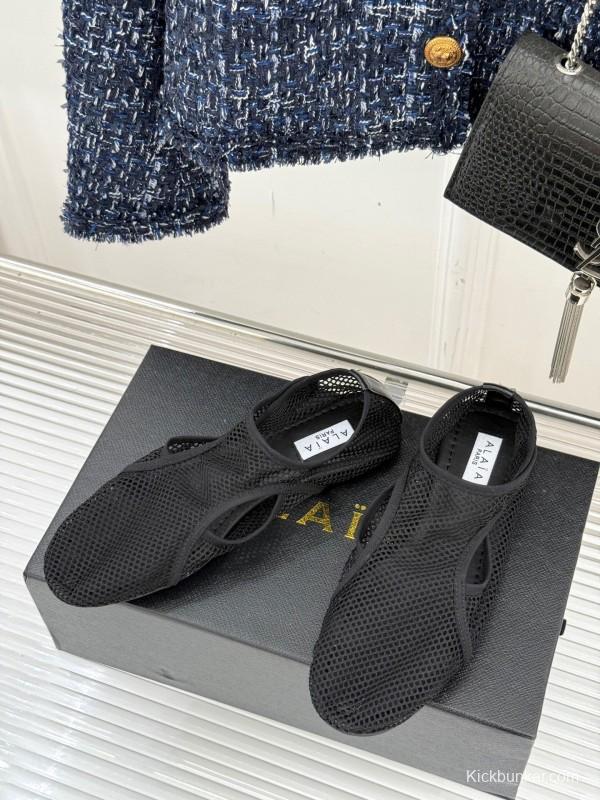 2025 Women AlAIA Black Mesh Casual Shoes