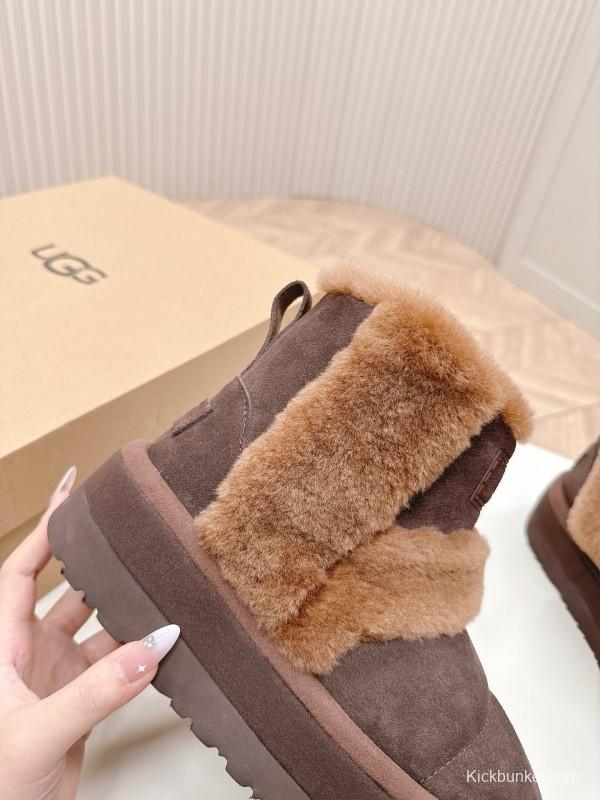 2024 Women UGG Brown Sheepskin Snow Boots MJ00320