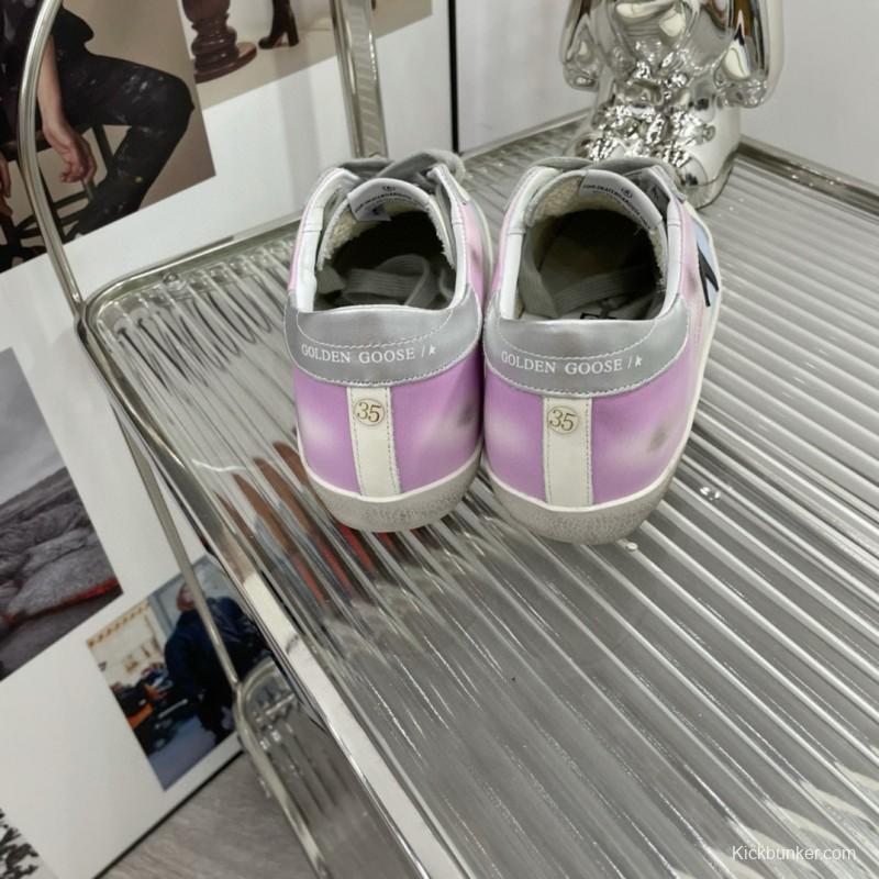 2025 Unisex GGDB White Pink Blue Leather Suede Sneakers