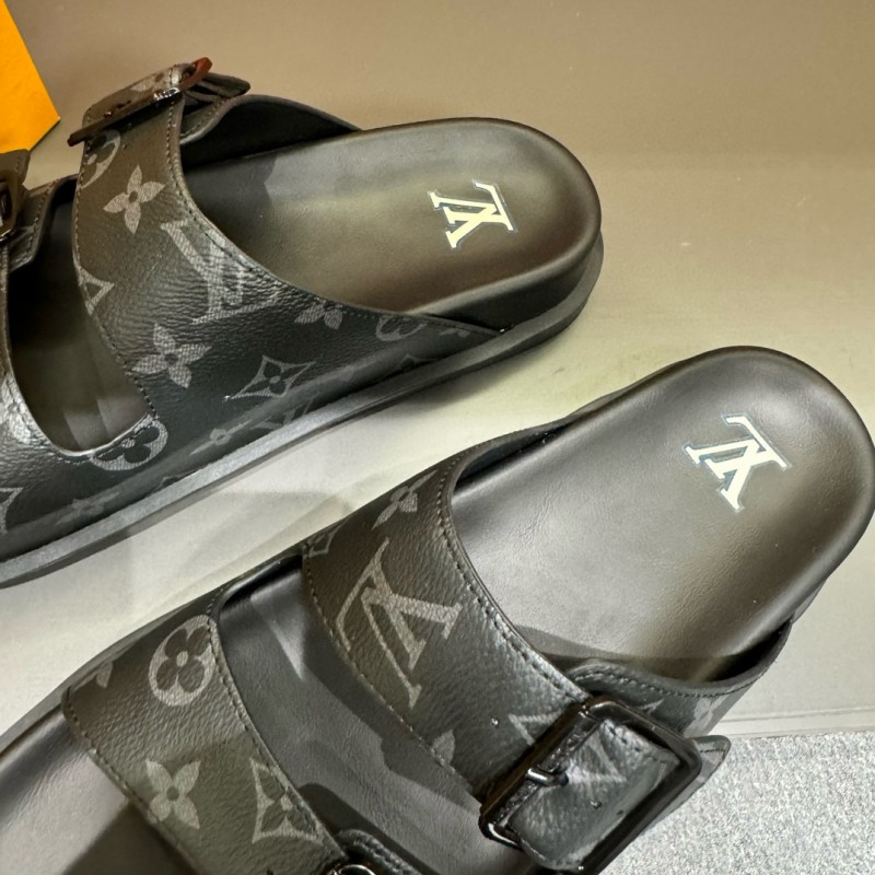 2024 Louis Vuitton Black Leather Slippers MJ00210