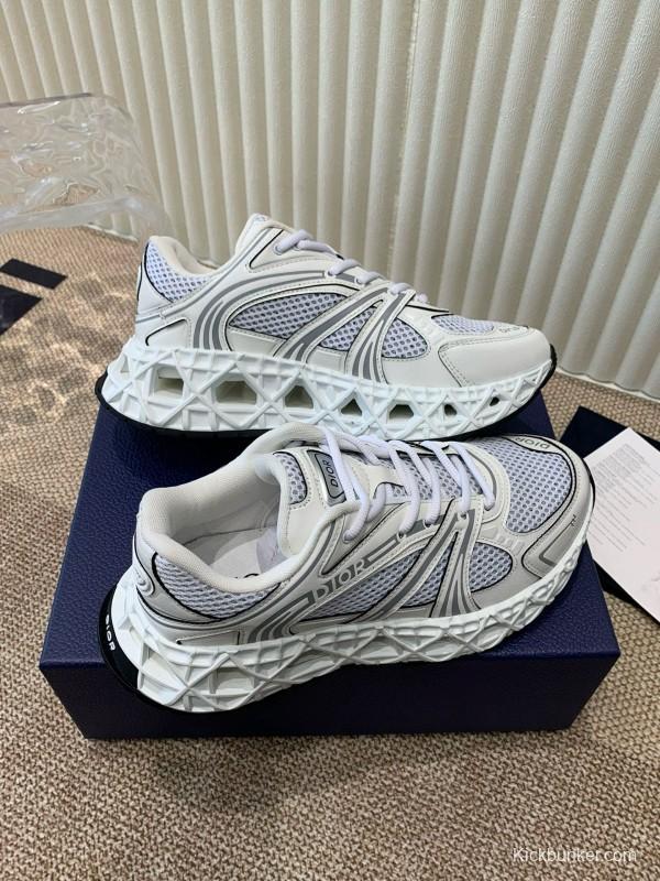 2024 Unisex Dior Beige Grey White Leather Mesh Sneakers MJ00400