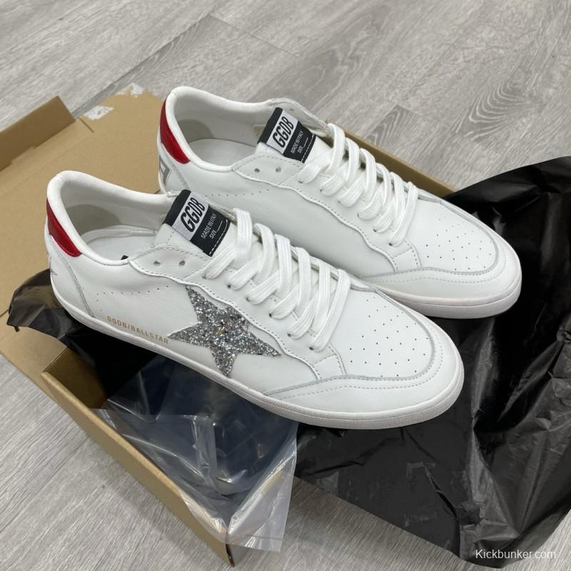 2024 Unisex GGDB White Silver Glitter Leather Sneakers MJ00260