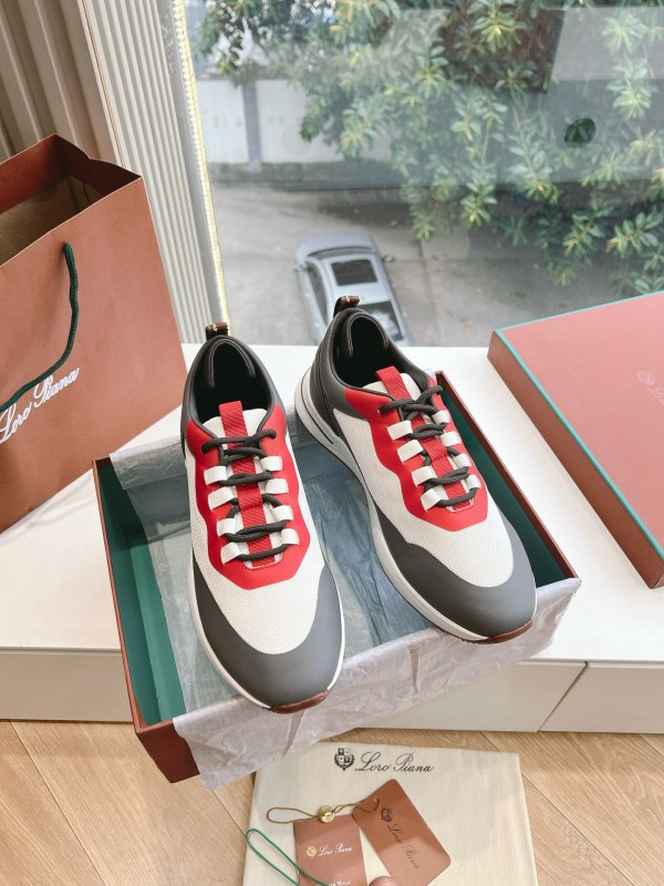 2024 Unisex Le Parmentier gray white red knit sneakers MJ00340