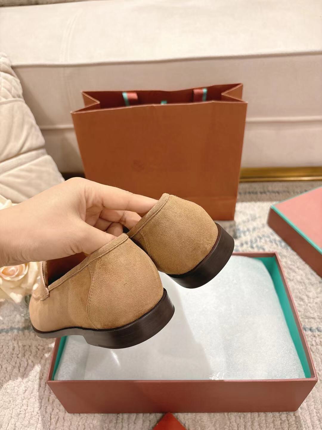 2025 Women LP Tan Suede Loafer LY00320
