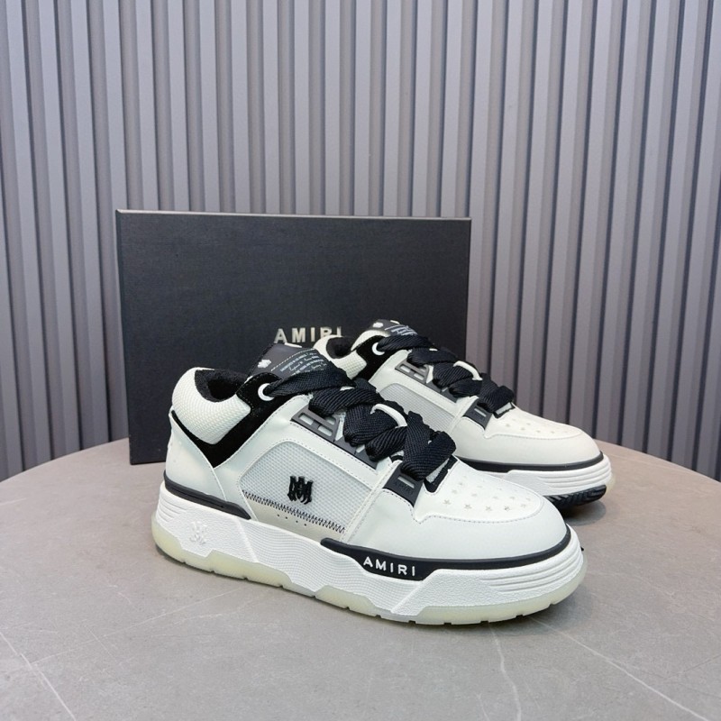 2024 Unisex Amiri Black White Leather Sneakers MJ00360