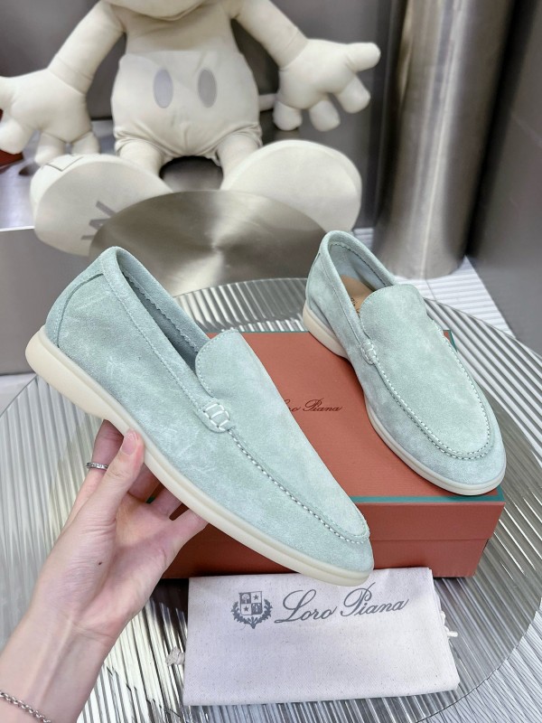 2024 Unisex LP Pale Green Suede Loafers MJ00270