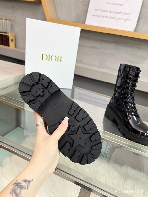 2024 Women Dior Black Leather Boots MJ00430