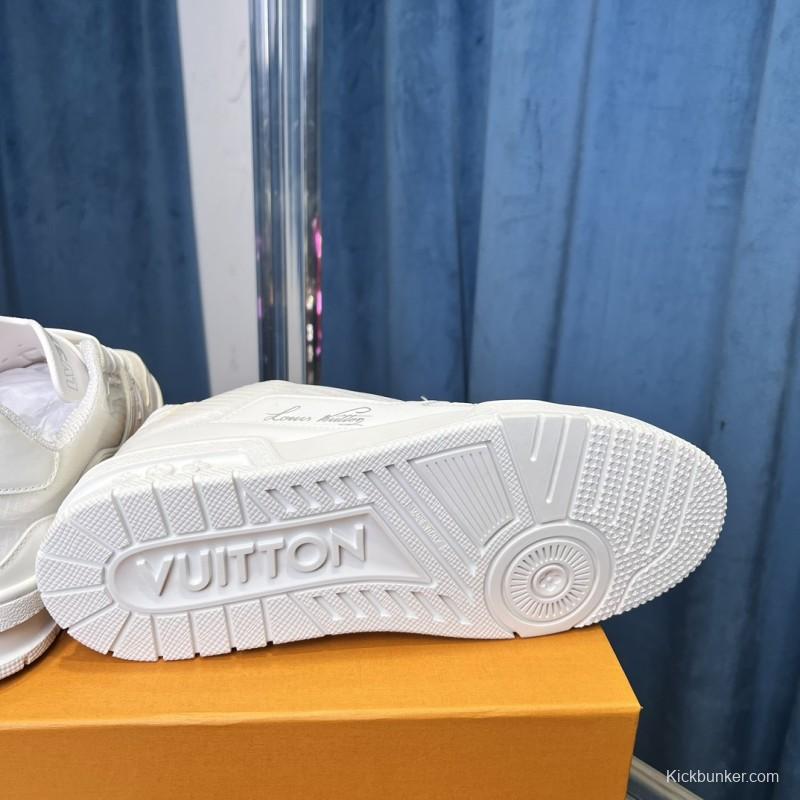 2025 Unisex Louis Vuitton White Leather Trainer