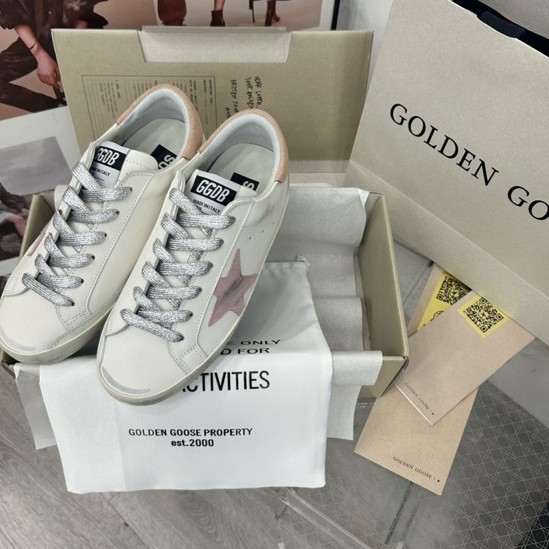 2025 Unisex GGDB White Pink Leather Sneakers