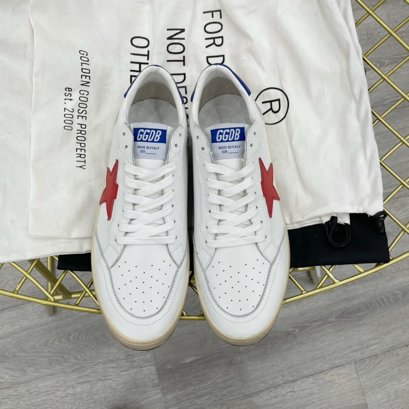 2024 Unisex GGDB White Red Blue Leather Low Top Sneakers MJ00260