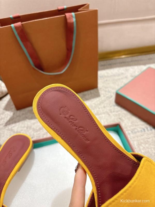 2025 Women LP Yellow Suede Slippers LY00000