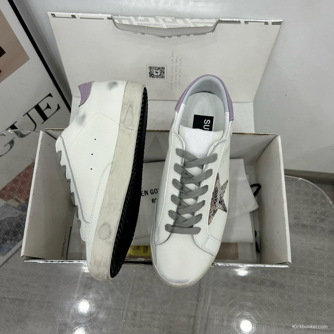 2025 Women GGDB White Grey Leather Sneakers