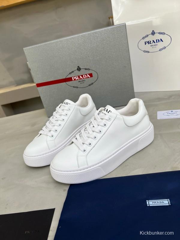 2024 Unisex Prada White Leather Sneakers MJ00310