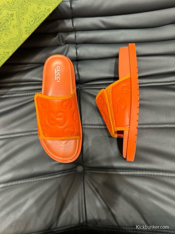 2024 GUCCI orange leather slippers MJ00200