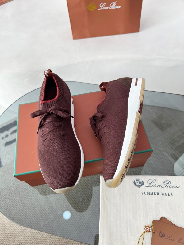 2024 Men LP Burgundy Wool Knit Sneakers MJ00330