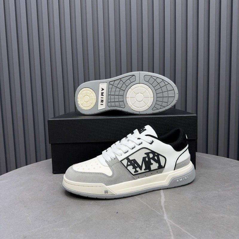 2025 Unisex Amiri White Black Suede Leather Sneakers MJ00360