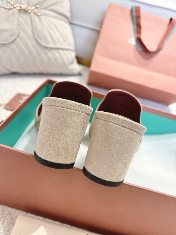 2025 Women LP Beige Suede Heels LY00390