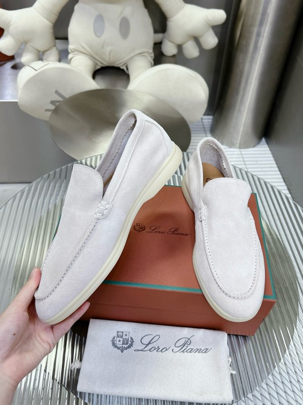 2024 Unisex LP White Suede Loafers MJ00270