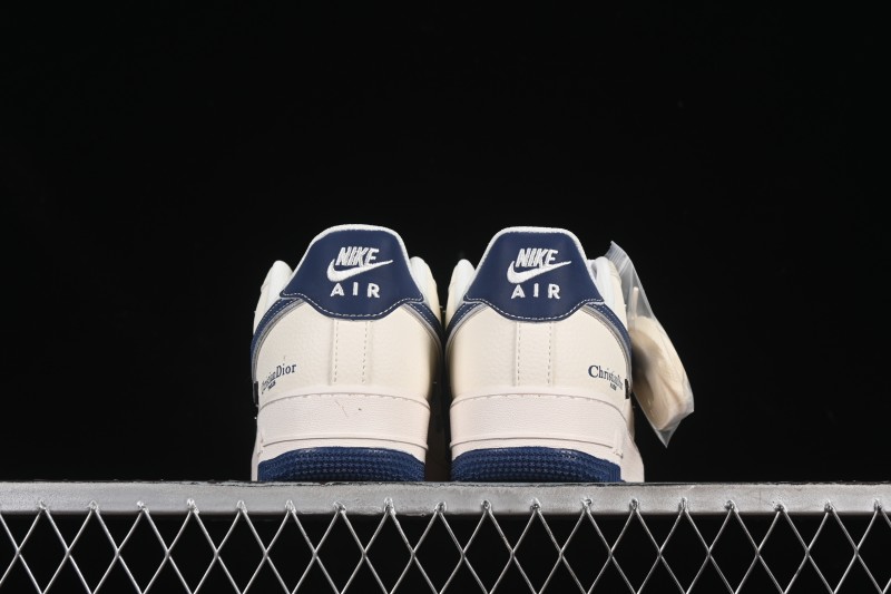 Nike Air Force 1 '07 Low Dior Collaboration Blue Four Small Silver Swoosh Casual Sneakers - XS2869-001