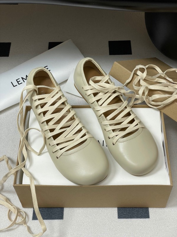 Lemaire 2025 SS Early Spring Collection Tie-Detail Ballet Flats Derby Shoes Flat and Heel Styles - KFY00310