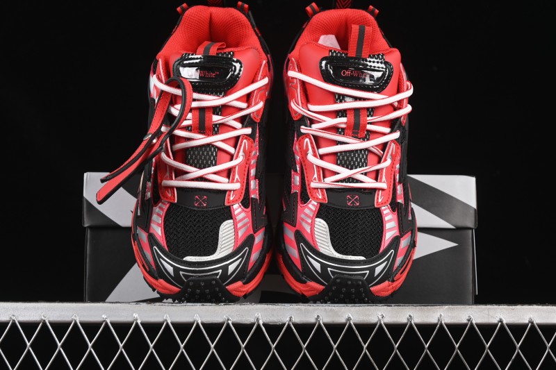 Off-White Be Right Low-Top Lifestyle Casual Shoes in Black Red