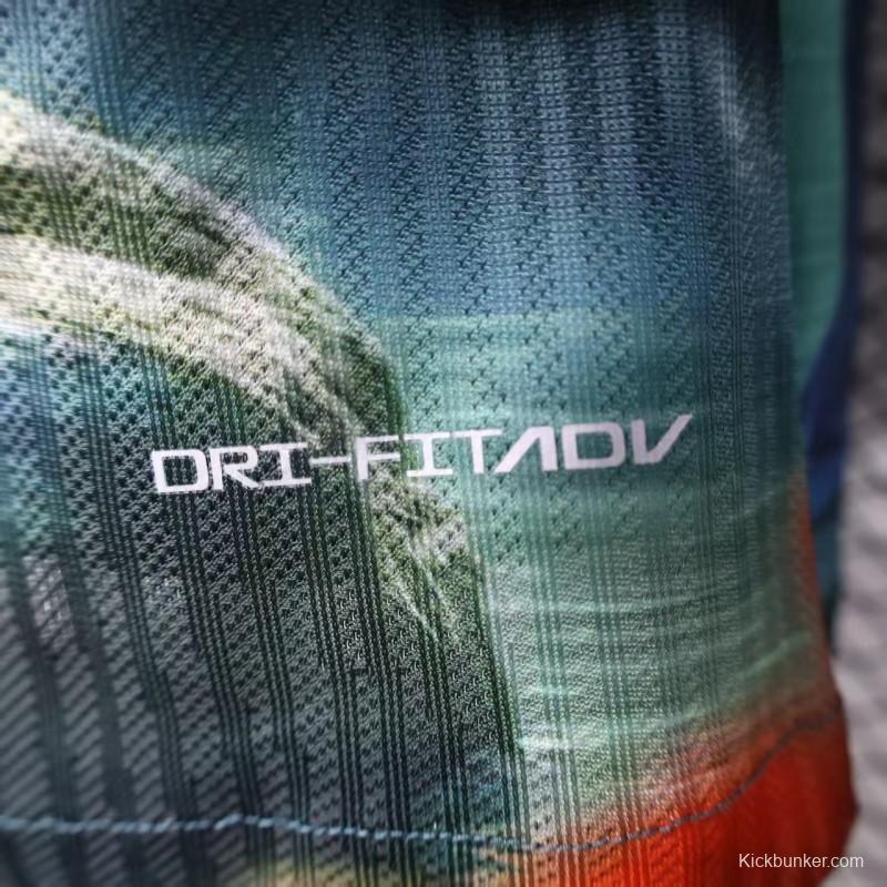 Player Version 2025 Brazil Light Blue with Jesus Christ Religious Artwork Jersey