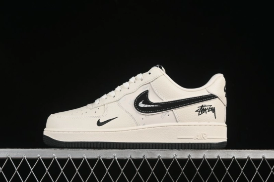 Nike Air Force 1 '07 Low Stussy Collaboration White Gray Casual Sneakers - KK1988-093