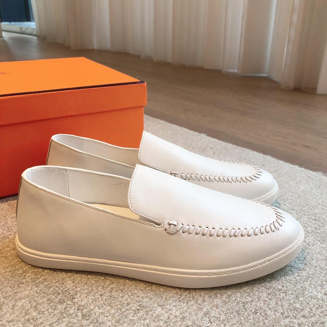 2025 Unisex Hermès White Leather Plimsolls AS00380