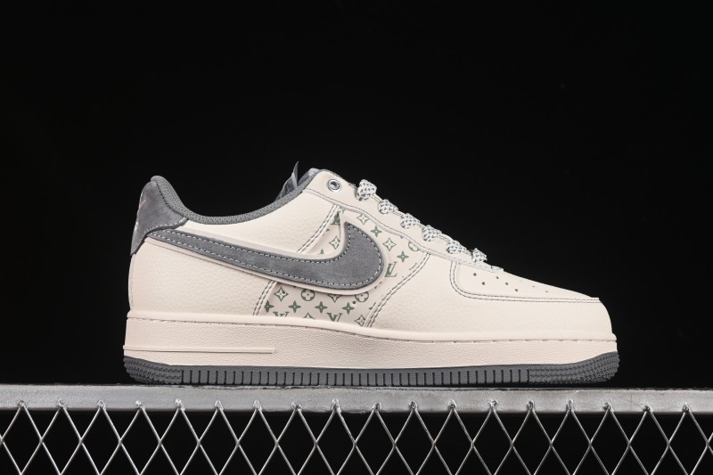 Nike Air Force 1 '07 Low LV Collaboration Light Gray Small Double Hook Casual Sneakers - YX5066-350
