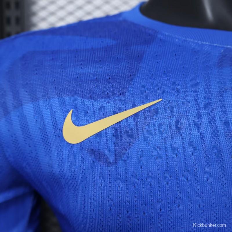 Player Version 25/26 Barcelona Travis Scott Blue with Red Half Split Jersey