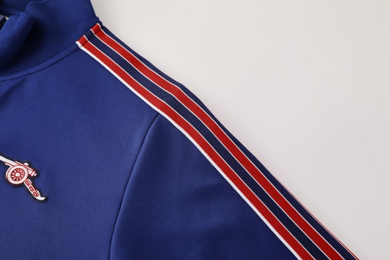 25/26 Arsenal Blue with Red & White Stripes Full Zipper Jacket +Long Pants