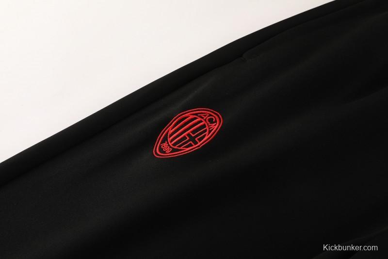 25/26 AC Milan Black/Red Full Zipper Jacket +Long Pants