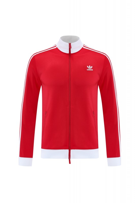2025 Adidas Original Red Full Hoodie Zipper Jacket +Long Pants
