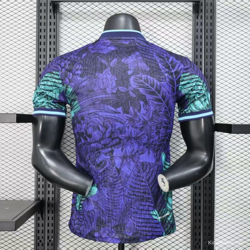 Player Version 2025 Brazil Purple with Tropical Leaf Pattern Jersey
