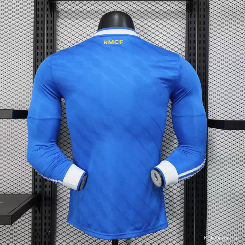 Player Version 25/26 Real Madrid Third Blue Long Sleeve Jersey