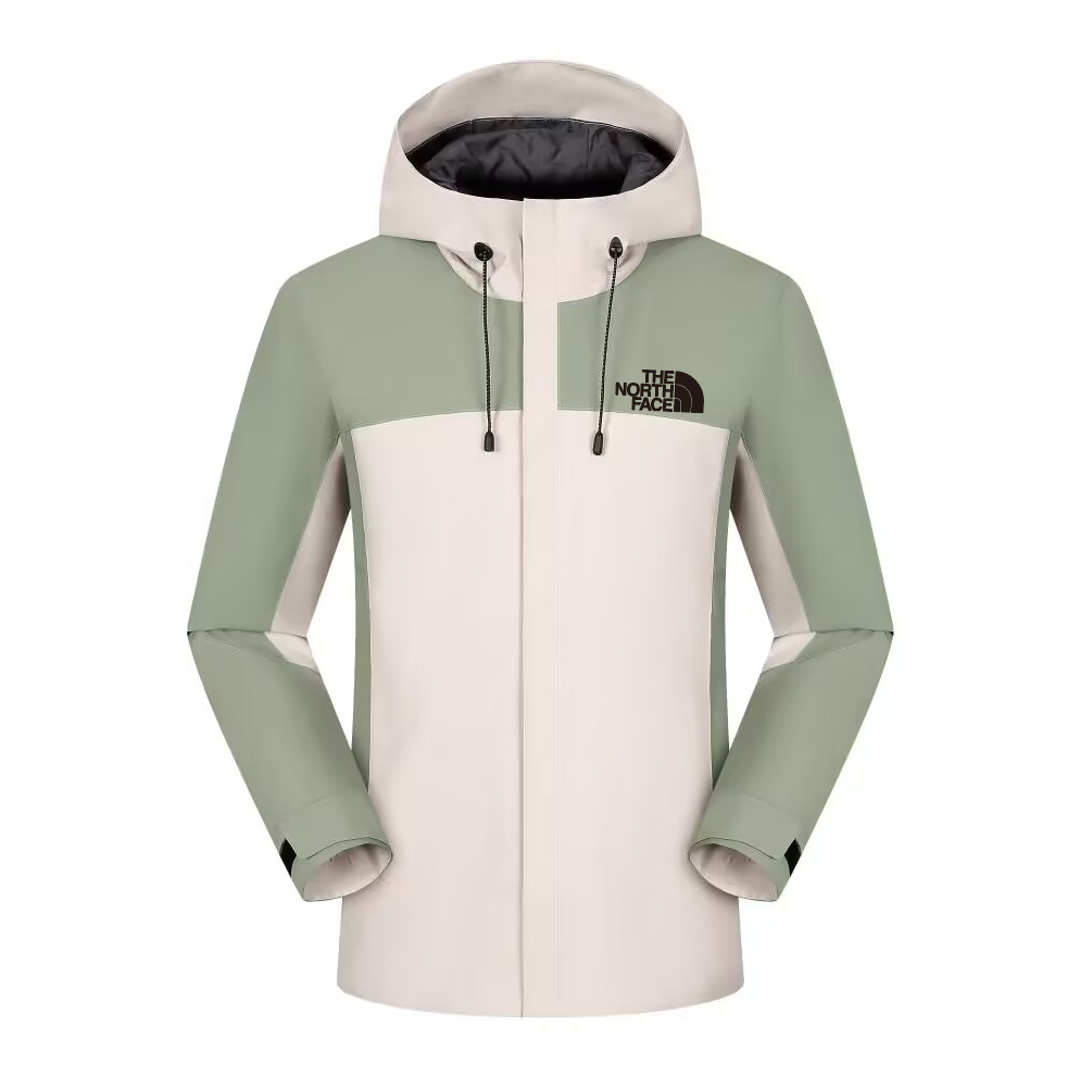 2025 The North Face Alpine Terrain Jacket - Sage Green/Cream Colorblock with Adjustable Hood