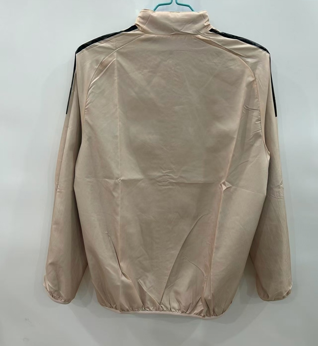 2025 Italy Light Blue/Beige with Floral Pattern Reversible Windbreaker