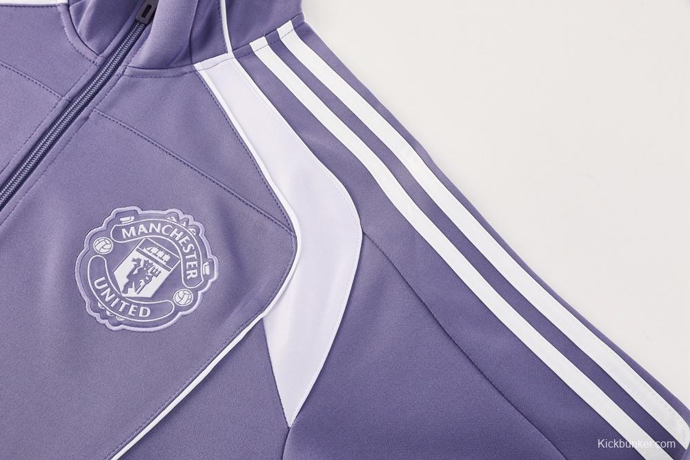 2025 Adidas Purple Full Zipper Jacket + Long Pants
