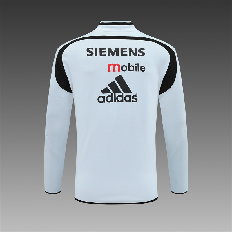 Retro 04/05 Real Madrid Light Grey Half Zipper Jacket