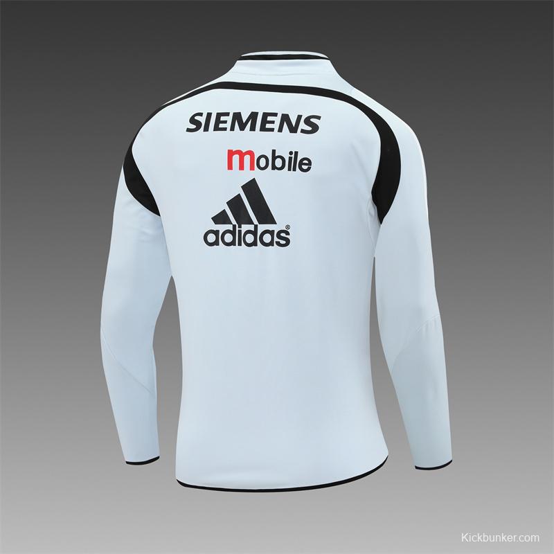 Retro 04/05 Real Madrid Light Grey Half Zipper Jacket