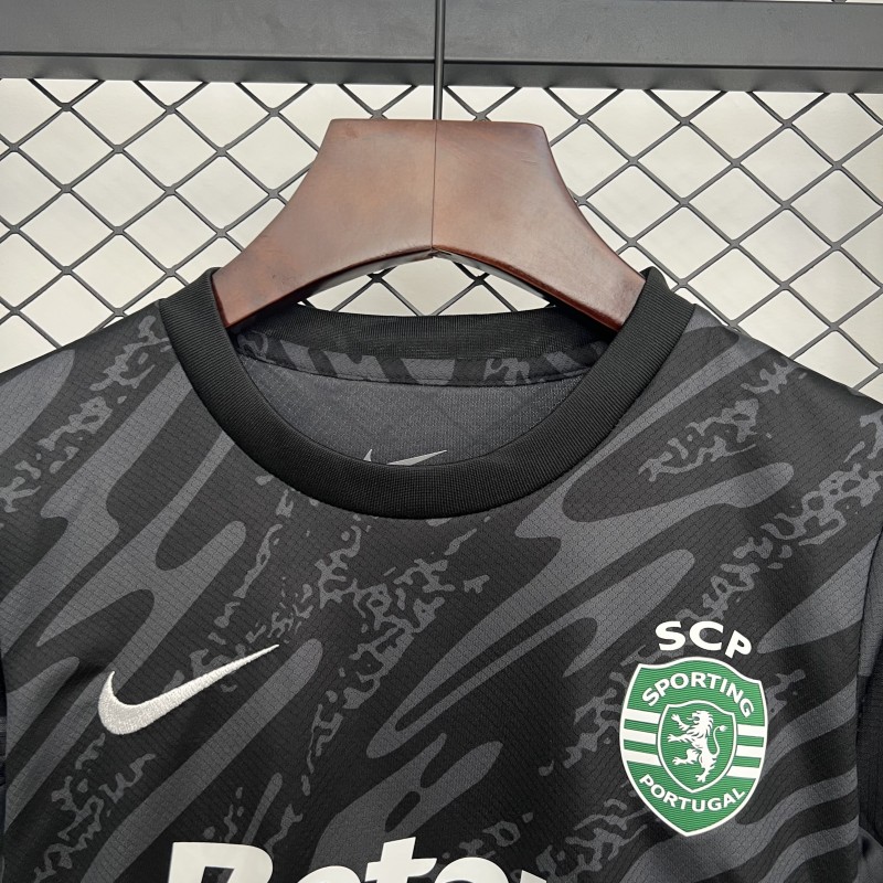 25/26 Kids Sporting Lisbon Goalkeeper Black Jersey