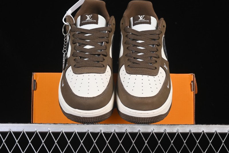 Nike Air Force 1 '07 Low LV Collaboration Military Green Silver Black Casual Sneakers - DK0188-086