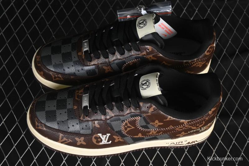 Nike Air Force 1 '07 Low LV Collaboration Coffee Gray Casual Sneakers - SC0601-563