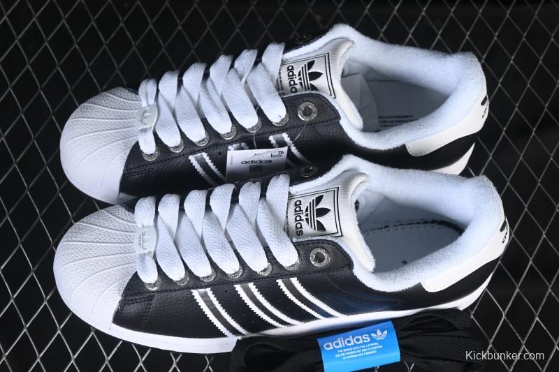 Adidas Superstar II J Casual Sneakers with Shell Toe Design - JQ0314