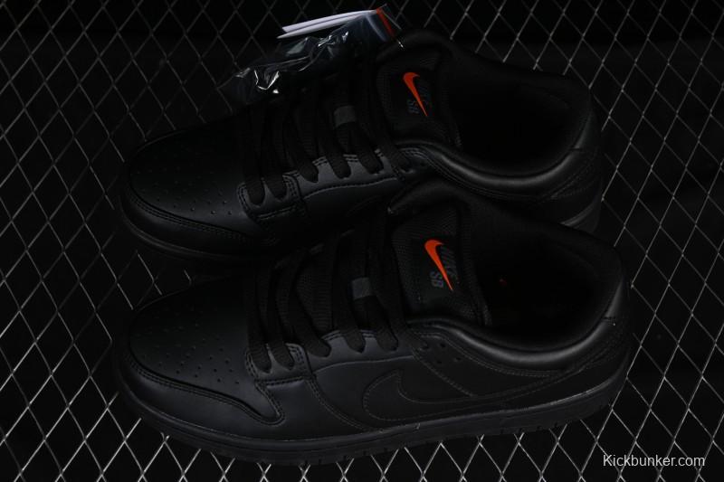 Nike SB Dunk Low Pro ISO Triple Black Skate Shoes - FJ1674-001