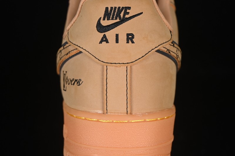 Nike Air Force 1 '07 Low LV Collaboration Wheat Print Casual Sneakers - DK0188-082