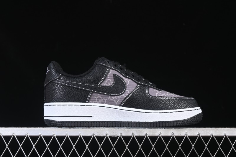 Nike Air Force 1 '07 Low Gucci Collaboration Litchi Grain Print Casual Sneakers - AH8462-002