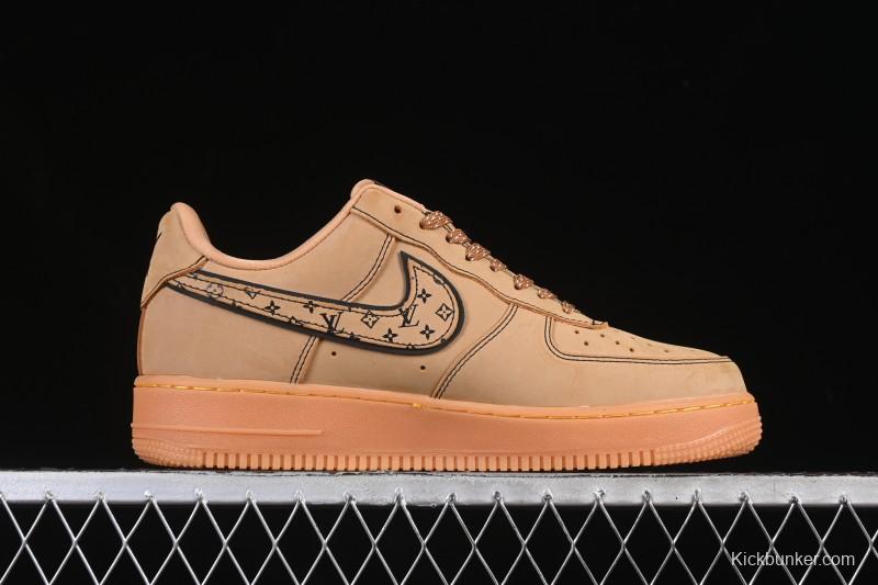 Nike Air Force 1 '07 Low LV Collaboration Wheat Print Casual Sneakers - DK0188-082