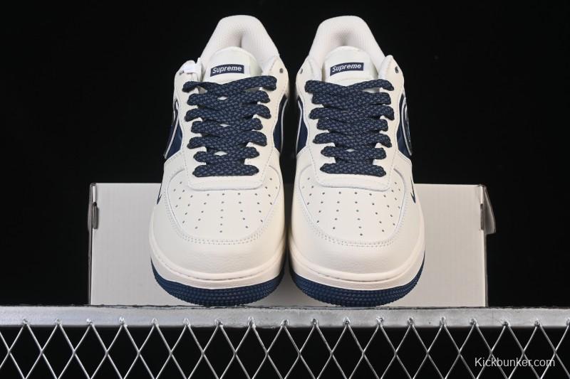 Nike Air Force 1'07 Low Supreme Co-branded Ripple Beige Blue Casual Skate Shoes - XY2025-001